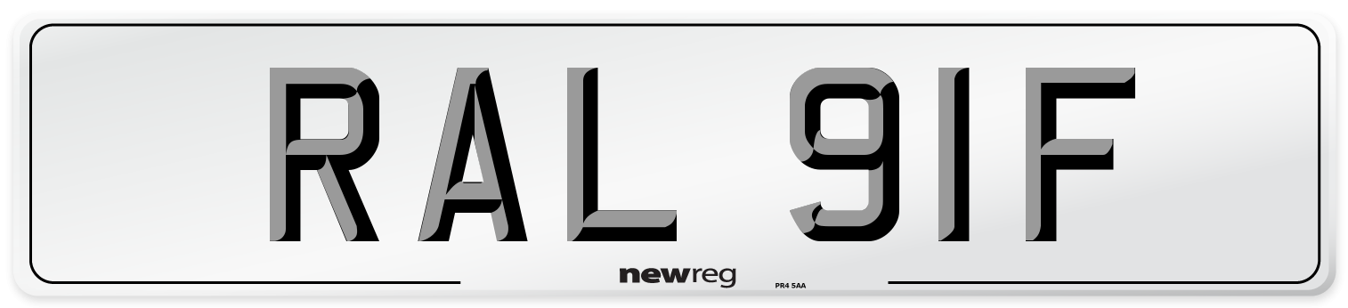 RAL 91F Number Plate from New Reg